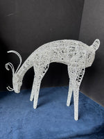 Pair Of Glittery Wired Reindeers Figurines