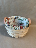Longaberger Round Basket W/ Fabric Liner & Divided Insert 2000 (CC)