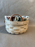 Longaberger Round Basket W/ Fabric Liner & Divided Insert 2000 (CC)