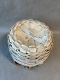 Longaberger Round Basket W/ Fabric Liner & Divided Insert 2000 (CC)