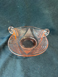 Fenton Style Pink Depression Glass Double Swan Candy Dish *Read Description*