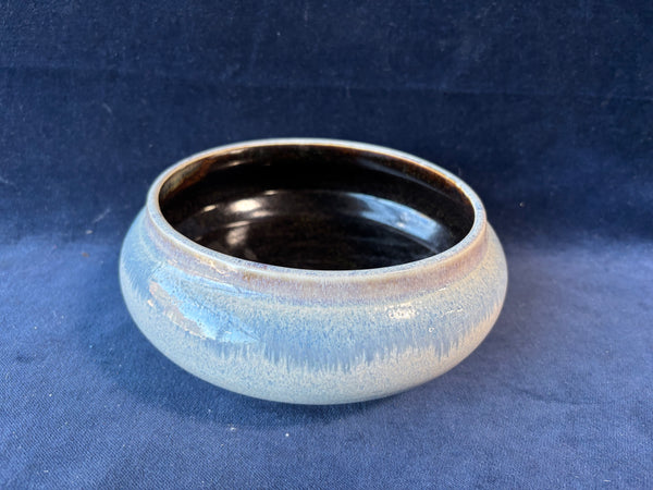 Signed Studio Art Decorative Blue Pottery Bowl