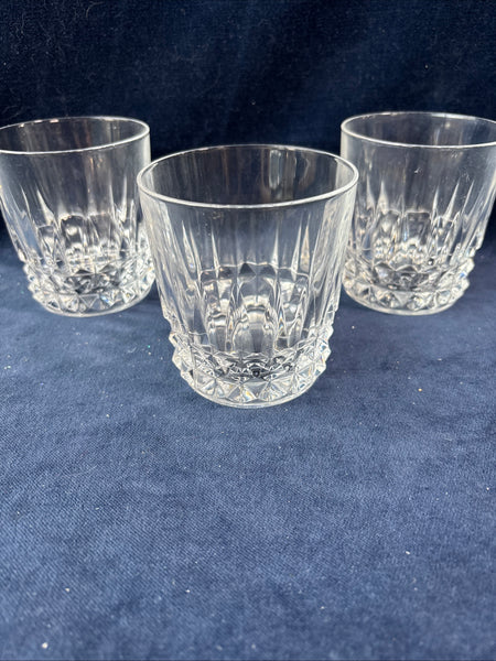 Set Of 3 Cristal D’Arques Low Ball Glasses