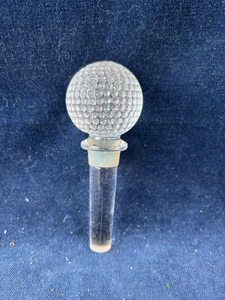 Golf Ball Microphone Bottle Stopper Austrian Lead Crystal by Mikasa