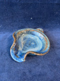 Studio Art Blue/Brown Pottery Spoon Rest;Signed