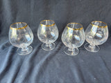 Set Of 4 Jamestown Clear (Gold Trim)by Mikasa Style Brandy Glasses