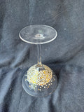 Set Of 4 Gold And Silver Toned Confetti Speckles Martini Glasses
