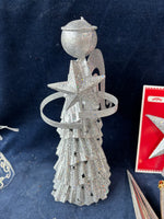 Silver Toned Christmas Ornament Lot
