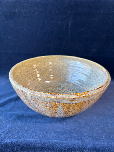 Earth Tone Pottery Bowl With Butterfly Design