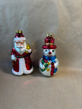 Lot Of 2 Glass Christmas Ornaments