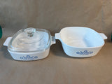Corning Ware Blue Cornflower Dish Lot (2)