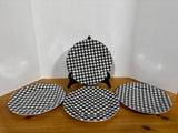 Set Of 4 Melamine Gingham Charger Plates