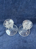 Pair Of Glass Pillar Candle Holders