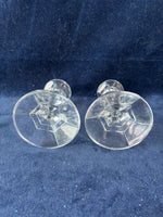 Pair Of Glass Pillar Candle Holders