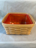 Longaberger Tabletop Serving Basket W/ Red Plastic Tray