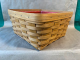 Longaberger Tabletop Serving Basket W/ Red Plastic Tray