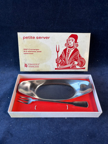 WMF-Cromargan Petite Server Dish + Oneida Fork