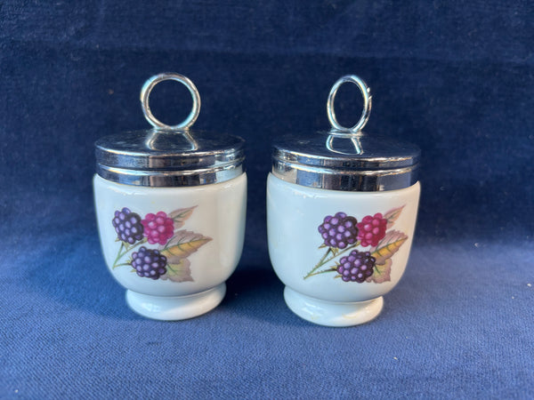 Pair Of Royal Worcester Porcelain Egg Coddler Evesham England (2 Sets Available, Priced Individually)