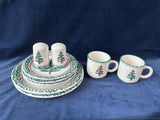Furio Sponged Christmas Tree China Set 9 PCs