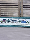 Pair of Folk Art Stenciled Farm Town Panels
