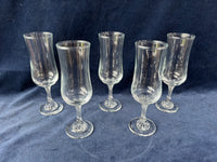 Set Of 5 Twisted Stem Champagne Flutes