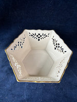 Lenox Shelburne Small Bowl Hexagon Pierced Heart Floral Dish