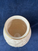 Lenox Fine Ivory Lily Embossed Vase Gold Trim