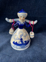 Delft Blue Porcelain Hand Painted Milk Maid Dutch Girl