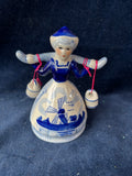 Delft Blue Porcelain Hand Painted Milk Maid Dutch Girl
