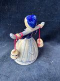 Delft Blue Porcelain Hand Painted Milk Maid Dutch Girl