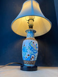 Asian-Style Porcelain Table Lamp with Floral & Bird Design