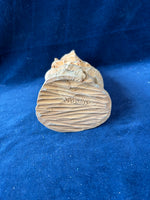 Hand Carved Folk Art Wooden Bear With Spoon