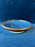 Blue Glazed Shallow Pottery Dish