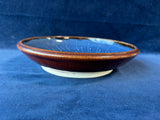 Blue Glazed Shallow Pottery Dish