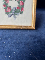 Mini Embroidered Wreath Framed Art