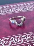 14K Gold, Diamond & Sapphire Guard Enhancer Ring - SIZE 6 (2.38 total weight)