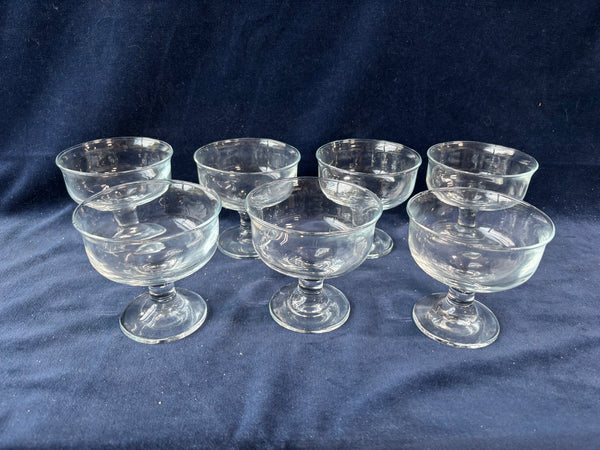 Set Of 7 Champagne Footed Sherbet Glasses