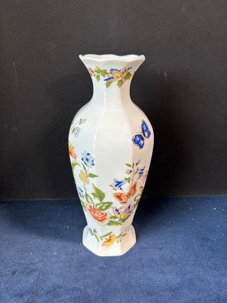 Aynsley Cottage Garden High Bud Vase Fluted Rim