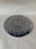 Silver-Plated Glass Trivet Hot Plate