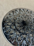 Silver-Plated Glass Trivet Hot Plate