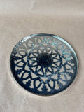 Silver-Plated Glass Trivet Hot Plate