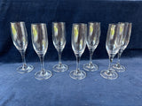 Set Of 7 Walther Glass Champagne Flutes