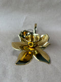 Hampton Brass Lotus Candlestick Holder