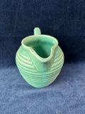 Jade Green Ribbed Pottery Pitcher