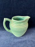 Jade Green Ribbed Pottery Pitcher