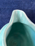 Jade Green Ribbed Pottery Pitcher