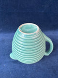Jade Green Ribbed Pottery Pitcher