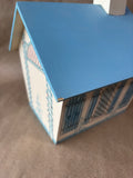 Blue & Cream Decorative Wooden Birdhouse with Faux Bird *Read Description*