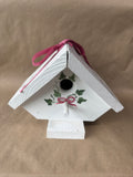 Pink And White Wooden Bird House Handcrafted By The Williamsburg Pottery Factory