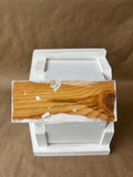 Pink And White Wooden Bird House Handcrafted By The Williamsburg Pottery Factory